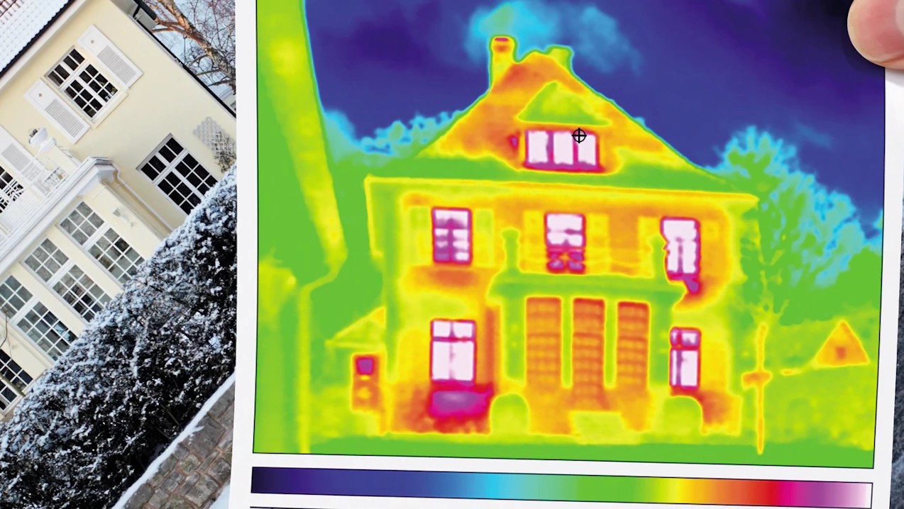 Ein Bild was die Wärmdämmung eines Hauses zeigt.