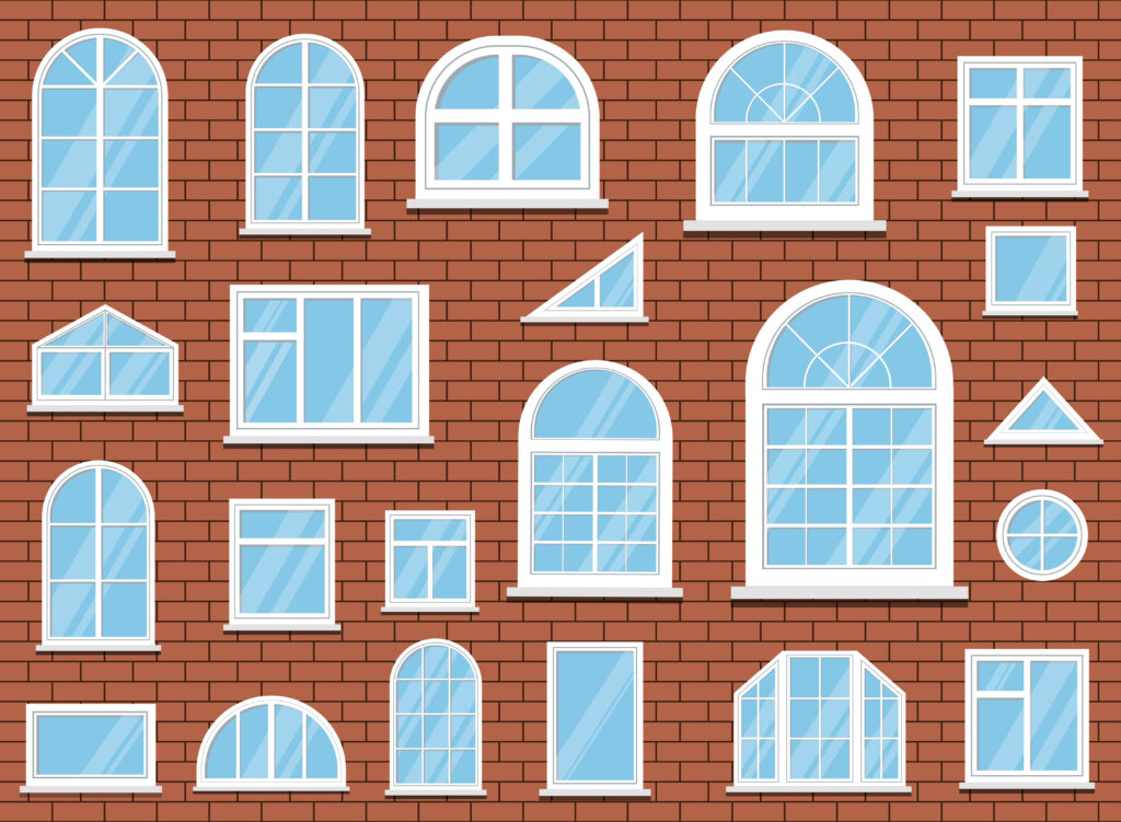 Sammlung verschiedener Fensterformen